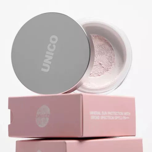 Рожева фінішна пудра для обличчя з SPF13/PA+++ PINK SETTING&FINISHING POWDER Unico