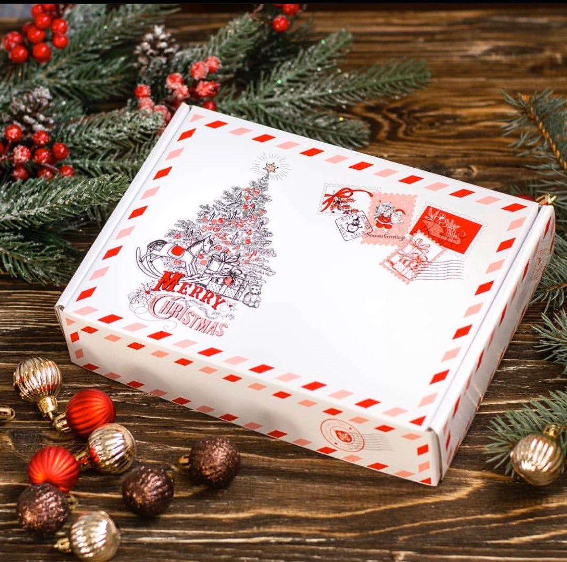 Подарункова коробка конверт Merry Christmas