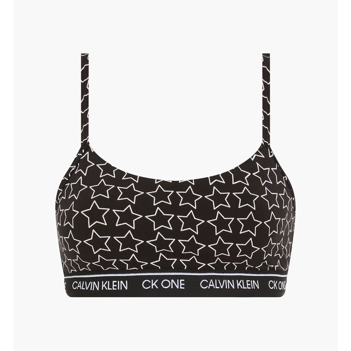 бавовняний топ Calvin Klein - Cotton String Bralette Outline Star Print Black S