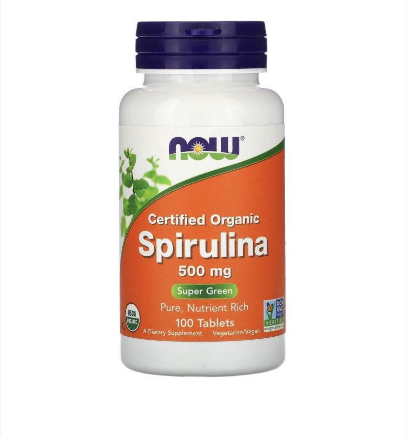 NOW Foods SPIRULINA 500 mg Certified Organic 100 таблеток