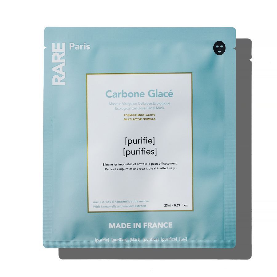 RARE PARIS Чорна тканинна маска для очищення й детоксу шкіри Carbone Glace Ecological Cellulose Facial Mask 1 шт* 23 мл