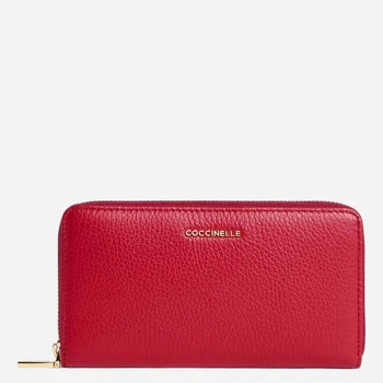 Coccinelle Metalic Soft Гаманець червоний шкіряний