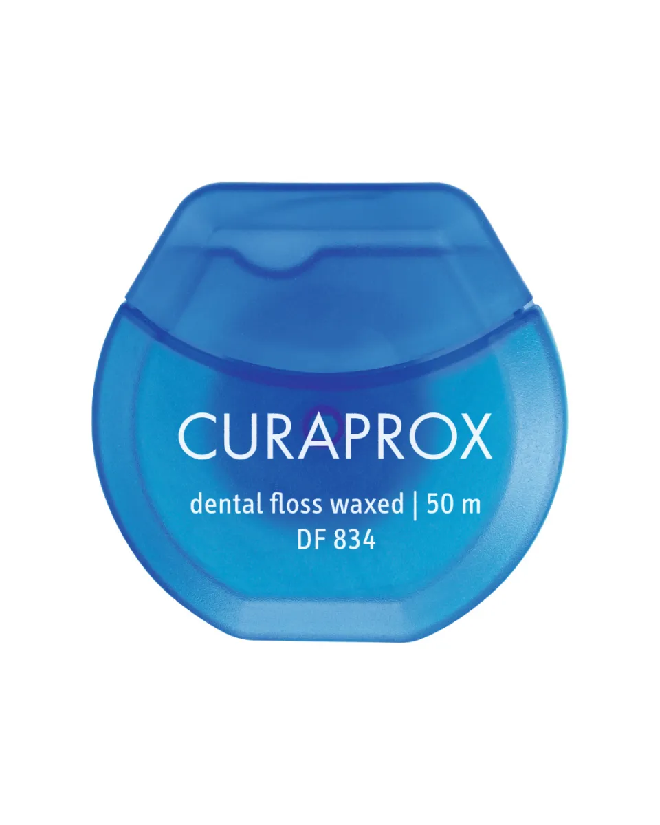 Curaprox DF 834 Нитка міжзубна вощена з ароматом м'яти, 50 м