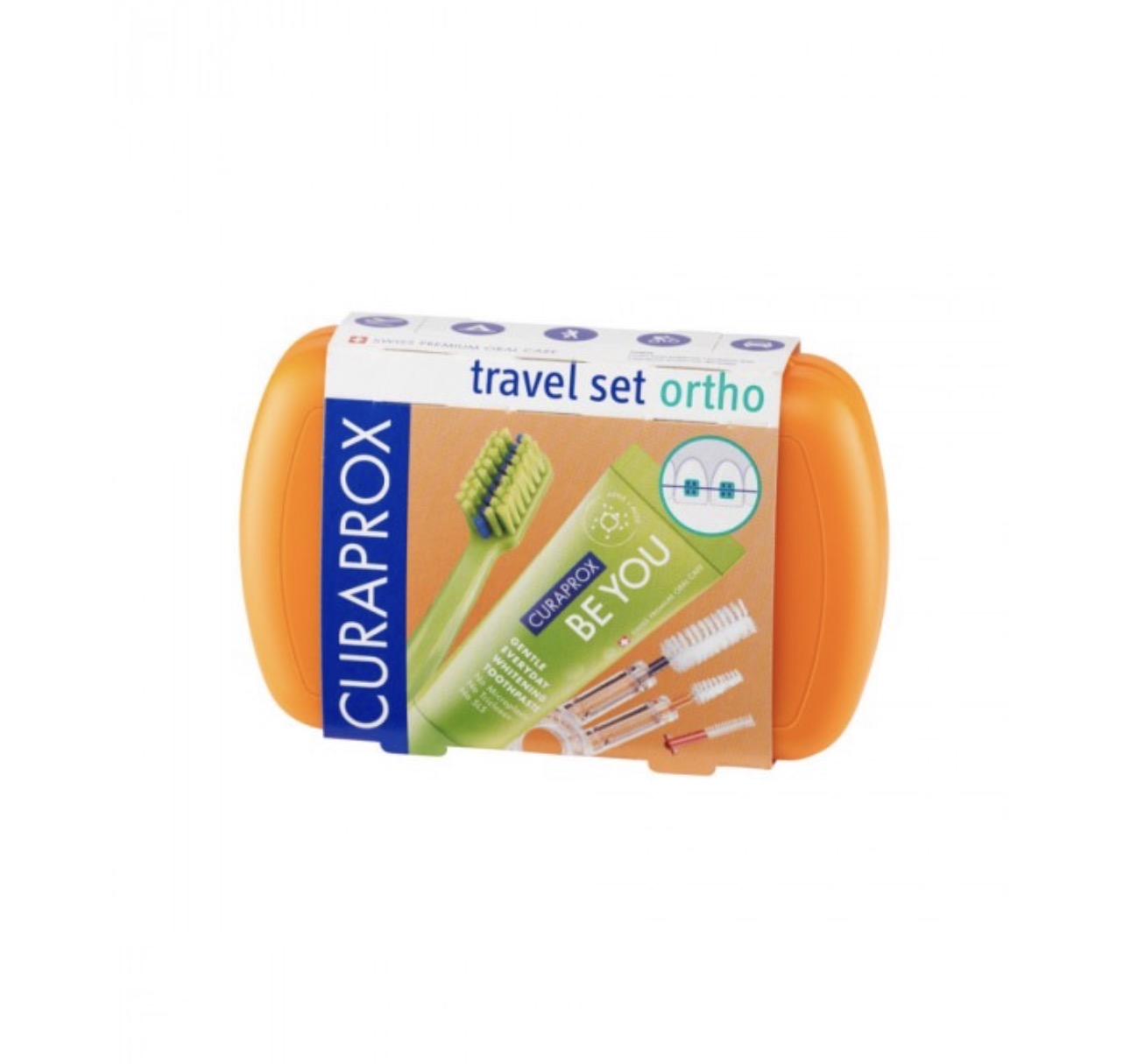 Curaprox набір be you travel set ortho orange помаранчевий