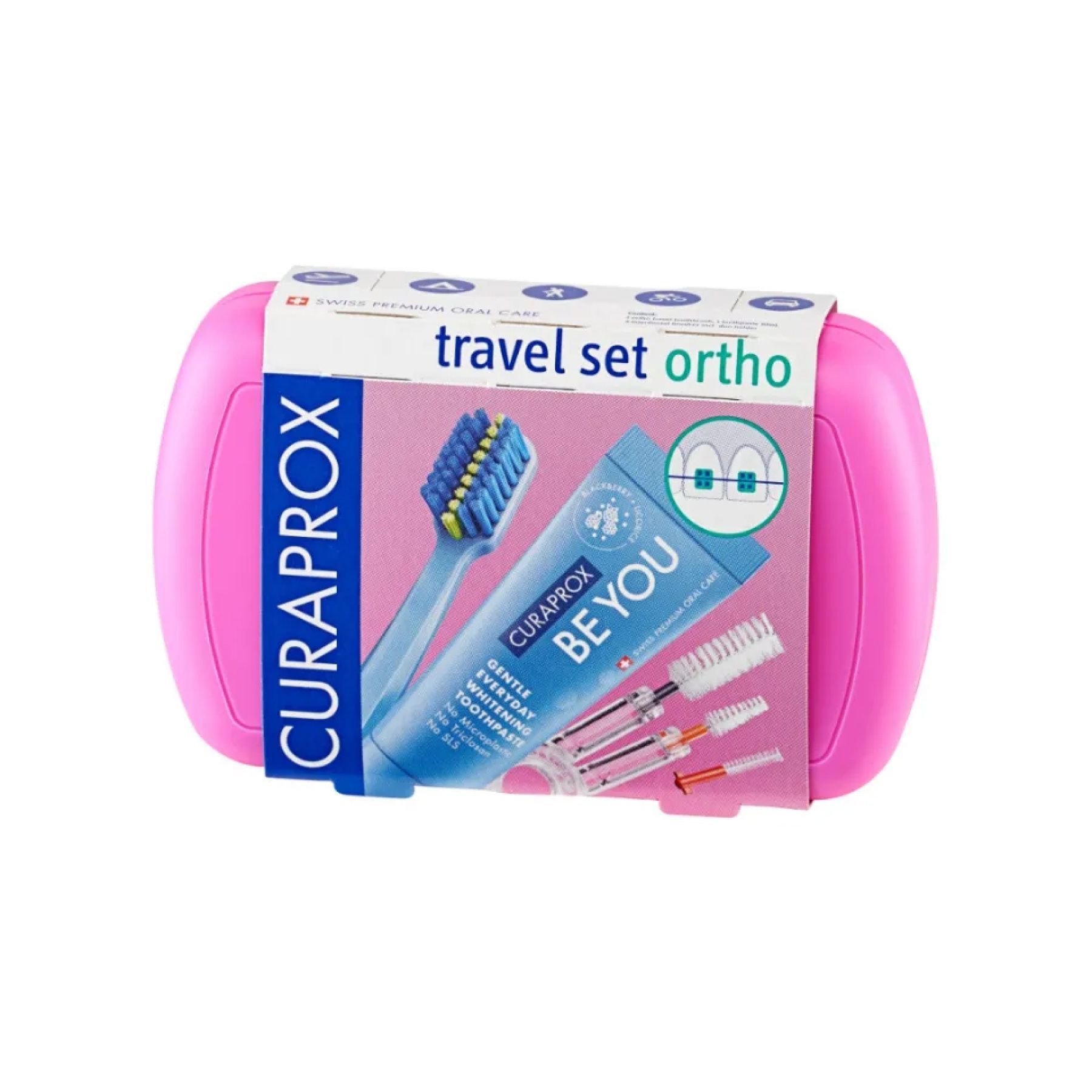 Curaprox набір be you travel set ortho Pink рожевий
