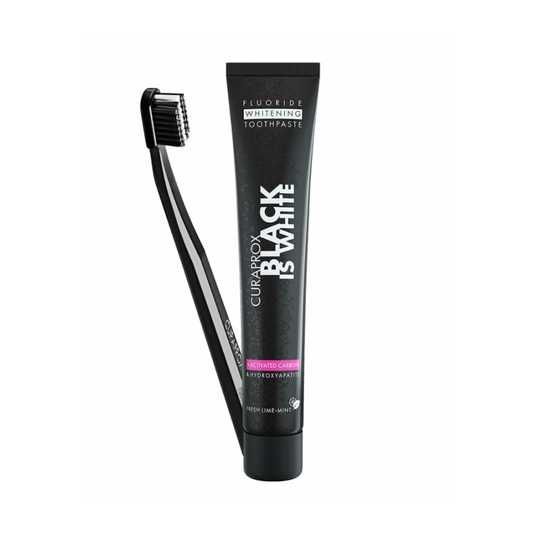 Curaprox Набір black is white ультра м'яка зубна щітка паста 90 ml