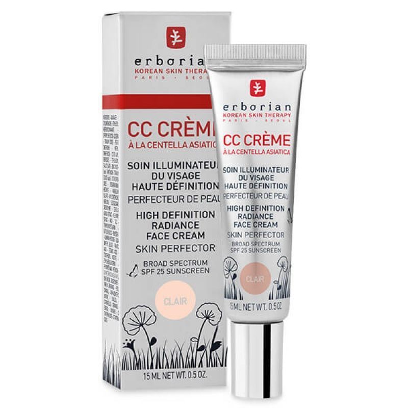 CC-крем «Контроль кольору» Erborian CC Cream high definition radiance face cream skin perfector SPF 25 Clair 15 мл
