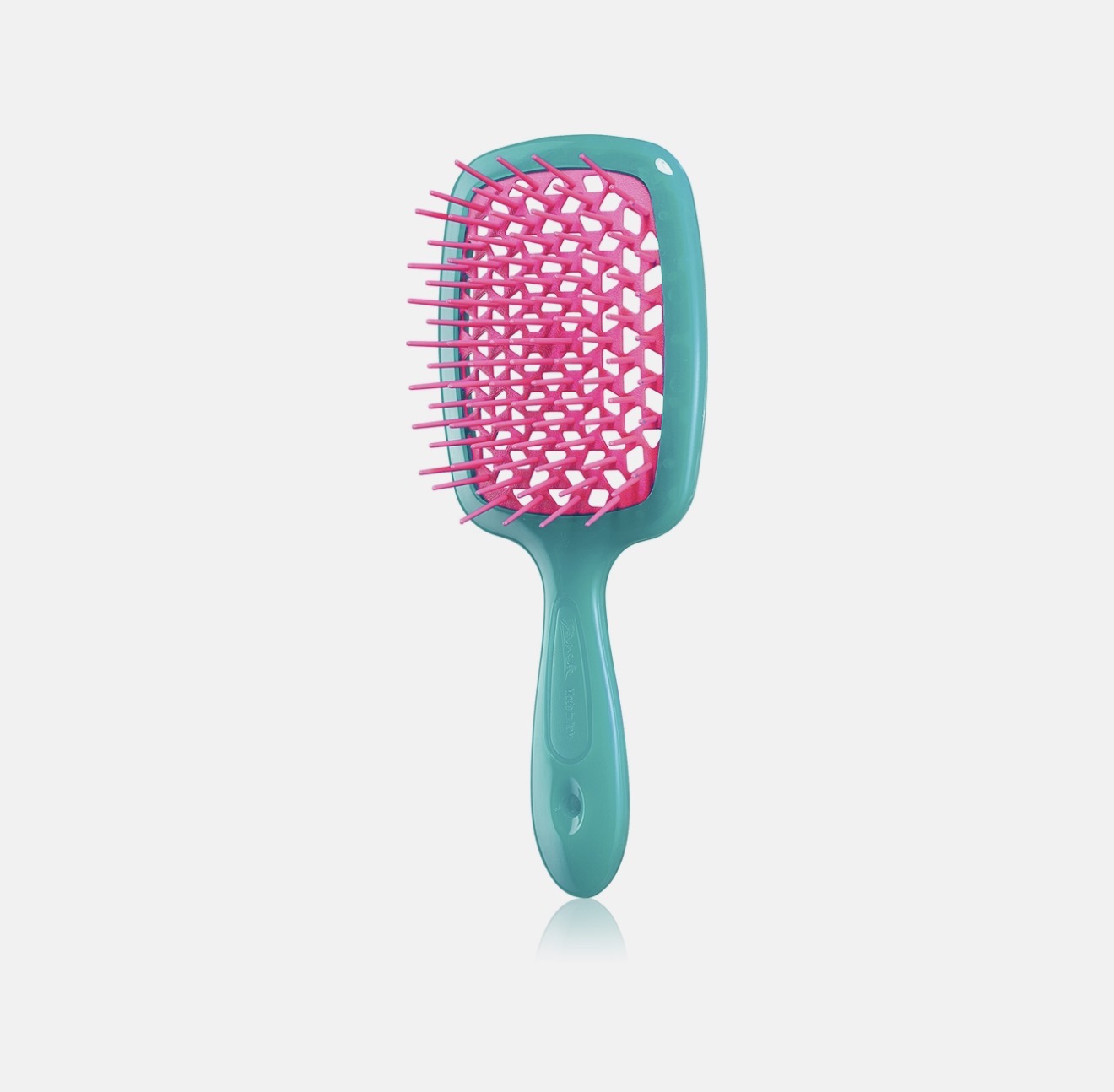 Janeke Superbrush Small - гребінець для волосся бірюзова з рожевим