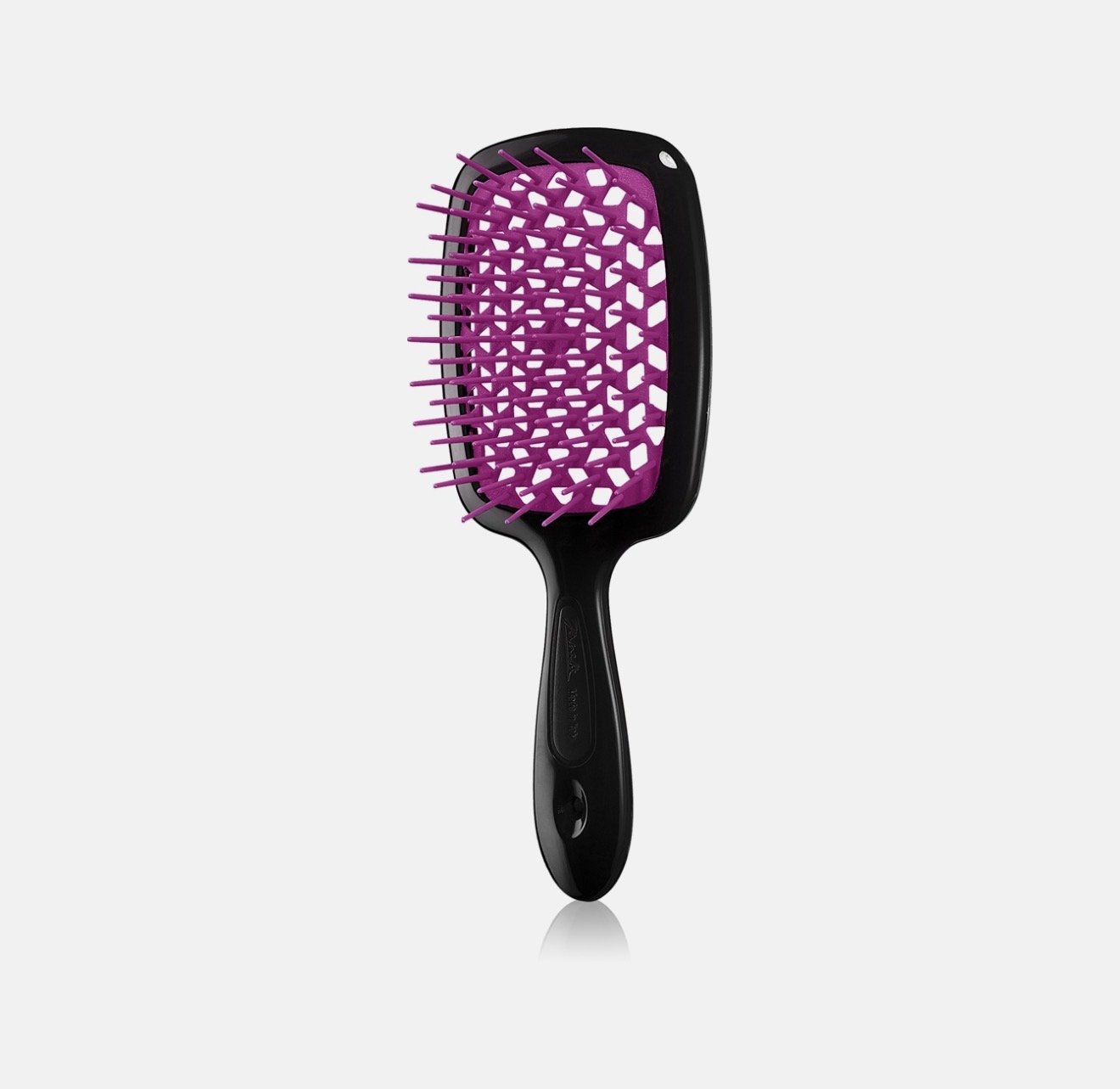Janeke Superbrush Small - Гребінець для волосся чорний з фіолетовим