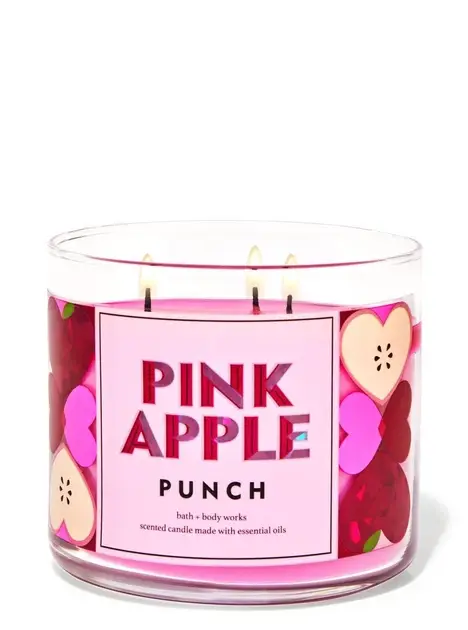 3-x гнітова свічка Bath and Body Works - Pink apple punch 411g