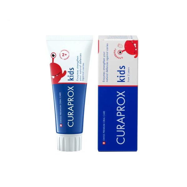 Дитяча зубна паста Curaprox з фтором, полуниця 2+ 60 ml
