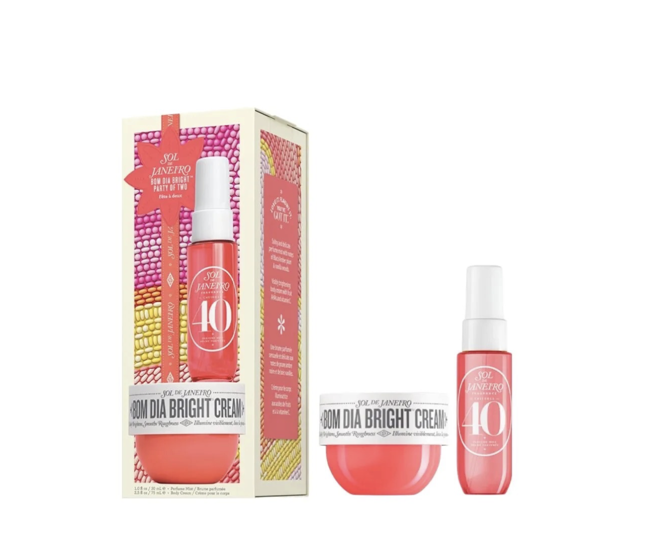 Подарунковий набір Sol de Janeiro Bom Dia Bright Discovery - Bright Party Of Two Gift Box (крем + спрей 30мл)
