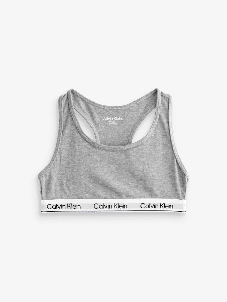 Cпортивний топ Calvin Klein розмір L сірого кольору біла резинка хлопок