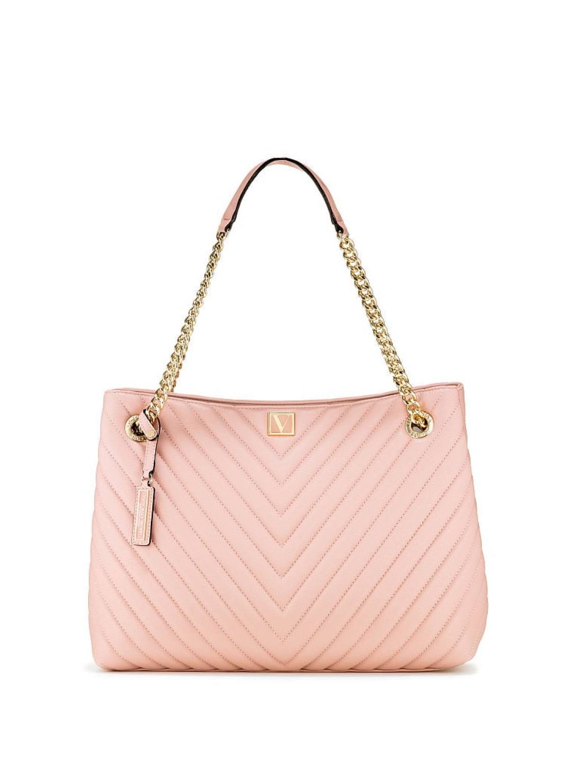Victoria Secret The Victoria Shoulder Tote Orchid Blush стильна сумка з екошкіри
