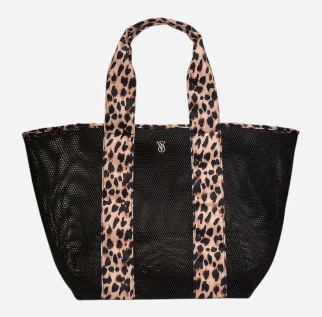 Victoria's Secret сумка в сіточку закрита Leopard Mesh Tote Bag колір - леопард та чорний