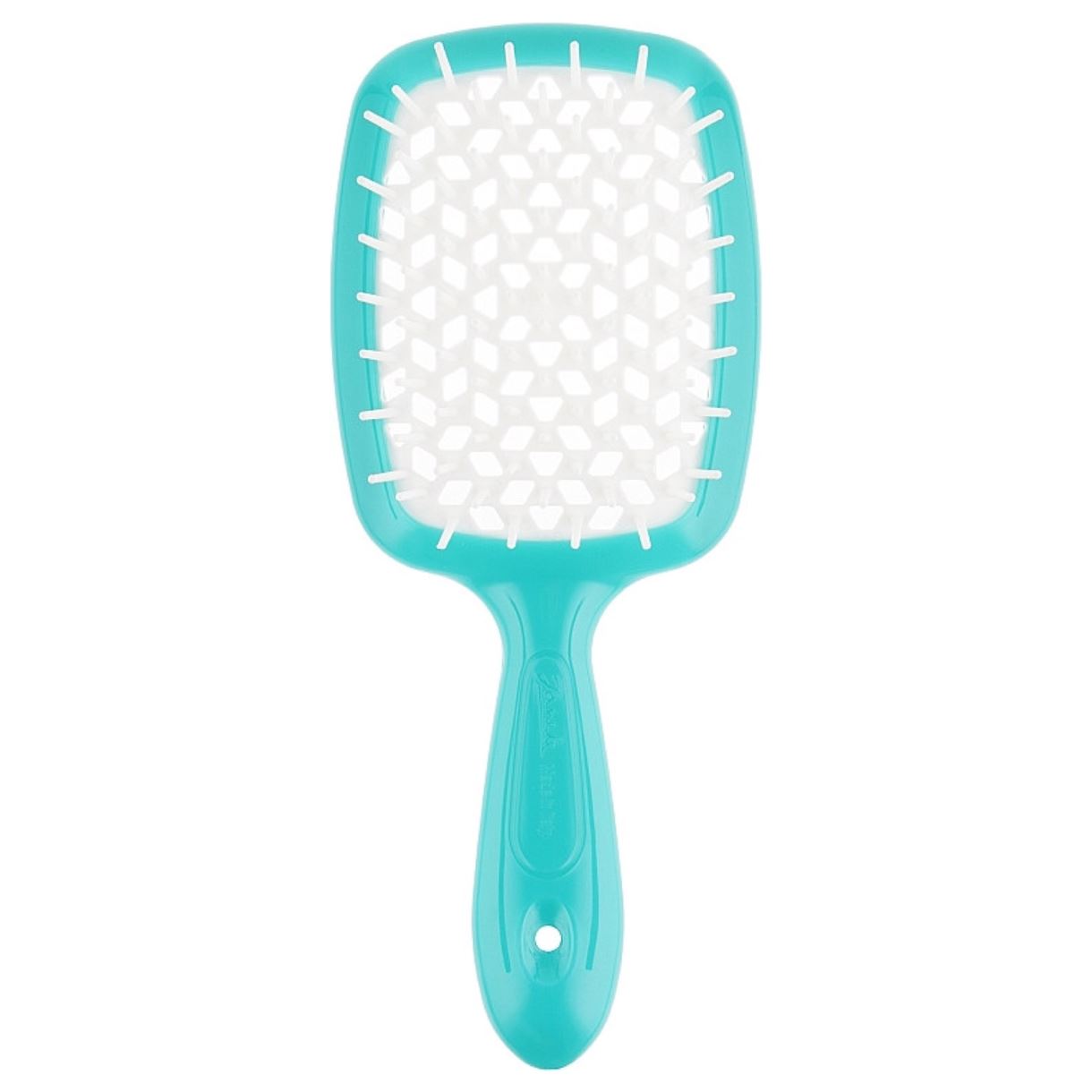 Гребінець для волосся Janeke Superbrush, бірюзовий з білим