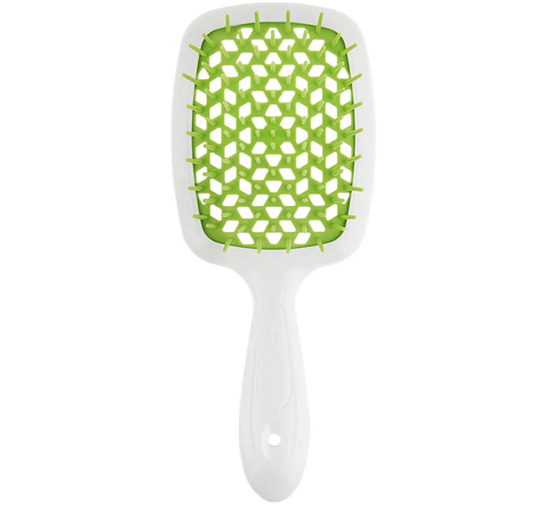 Гребінець для волосся Janeke Superbrush, білий з зеленим