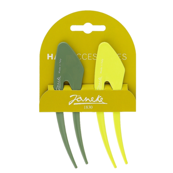 Janeke Hair Clip заколки для волосся зелені 2 шт