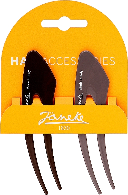 Janeke Hair Clip заколки для волосся коричневі 2 шт