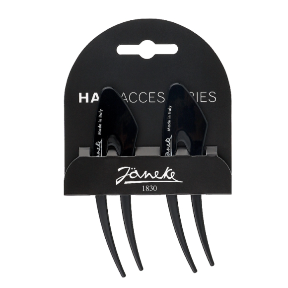 Janeke Hair Clip заколки для волосся чорні 2 шт