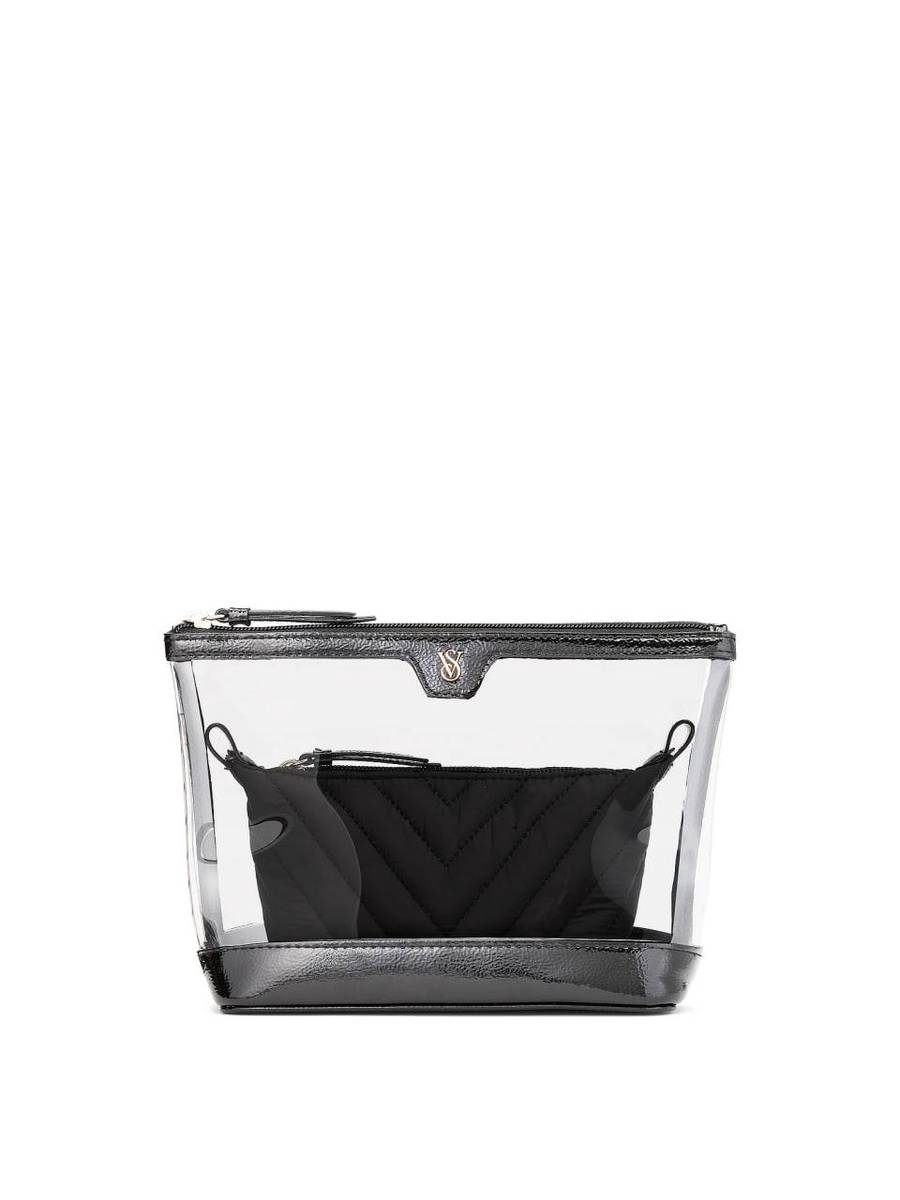 Косметичка чорна Beauty Bag Duo Black V-Quilt від Victoria's Secret