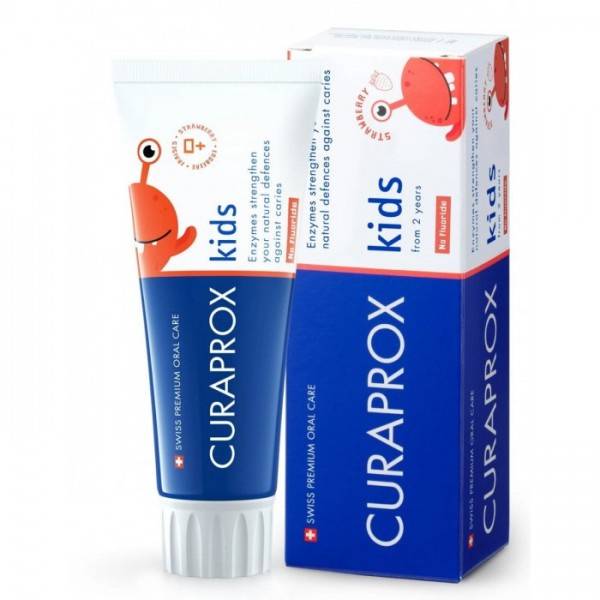 Дитяча зубна паста Curaprox без фтору,полуниця 0+ 60ml