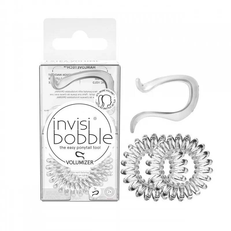 Шпилька для волосся Invisibobble Volumizer Crystal Clear - 1 упаковка - 1 шпилька Volumizer і 2 резиночки ORIGINAL