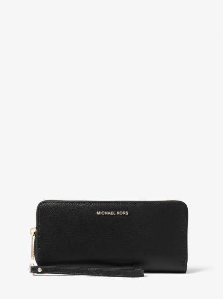 Michael Kors Гаманець Continental Black на блискавці чорний шкіряний