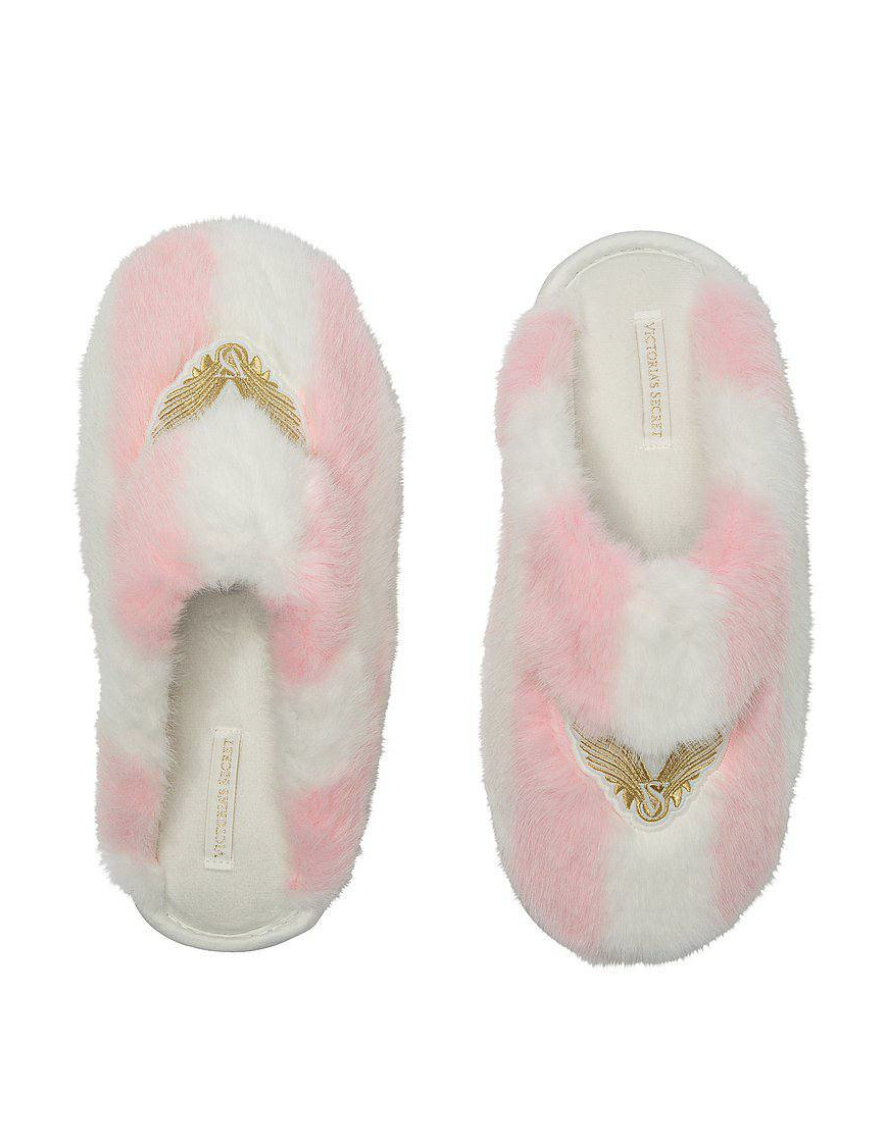 Тапочки полосаті Victoria’s Secret Luxe Plush Closed-Toe Slippers L