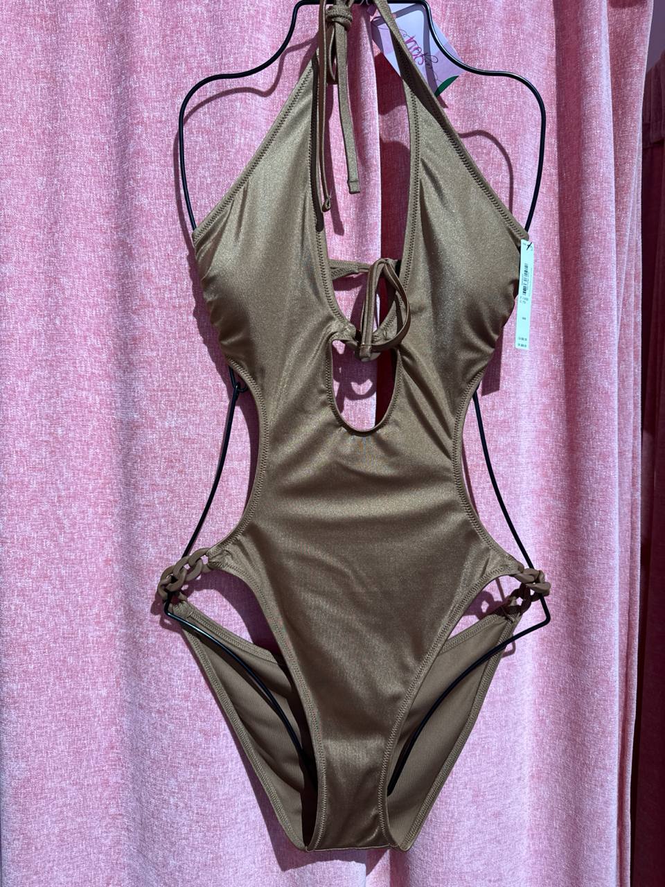 Купальник суцільний коричневий Victoria's secret Chain-Link Cut-Out Monokini One-Piece Swimsuit розмір M