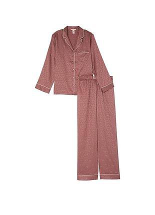 Піжама жіноча Victoria's Secret Glazed Satin Dew Drop Long Pajama rose S