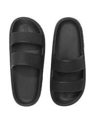 Victoria's Secret Шльопанці Pink Double Strap Pillow Slides Чорні Розмір: L