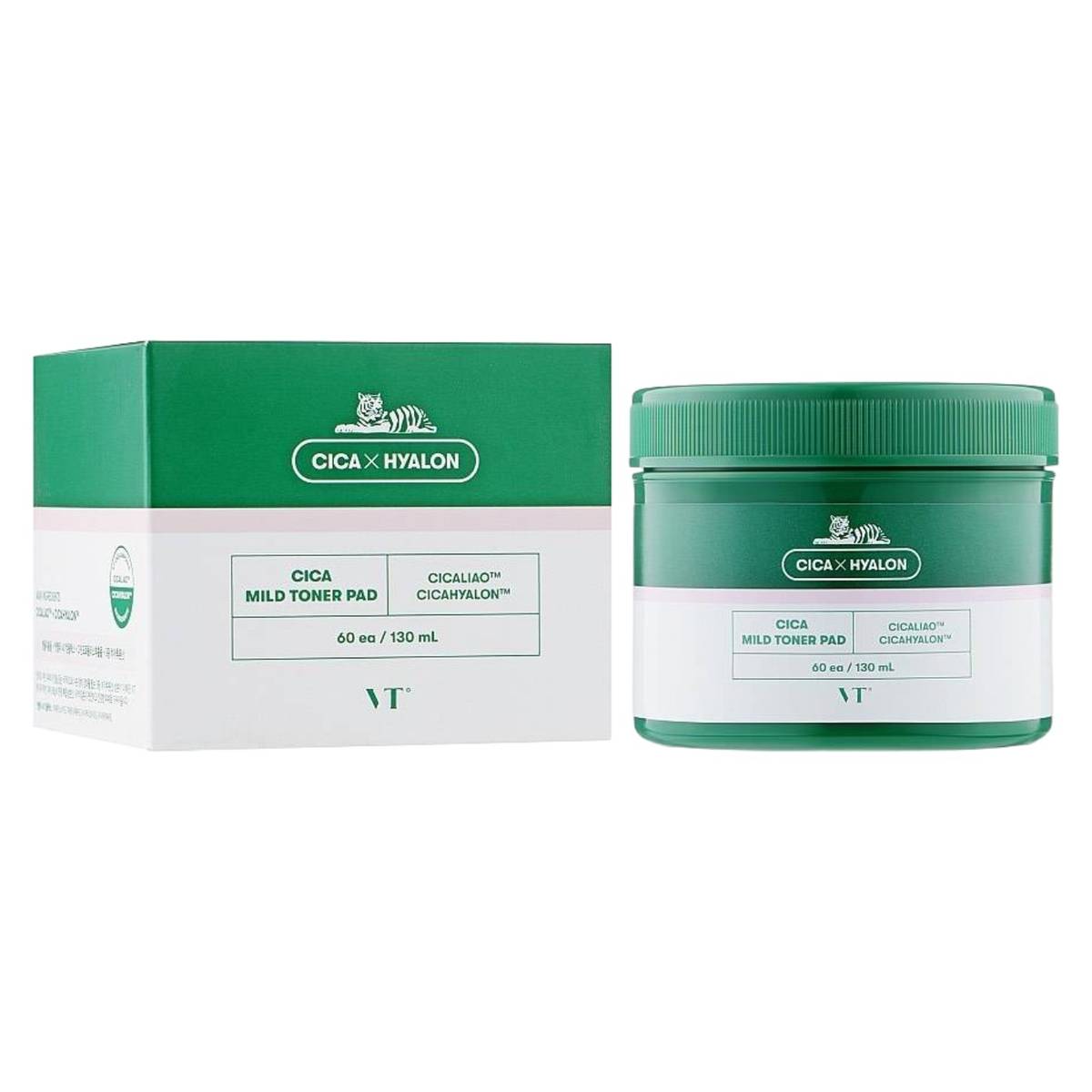 VT cosmetics Тонер-педи заспокійливі Cica Mild Toner Pad 60ea/130ml