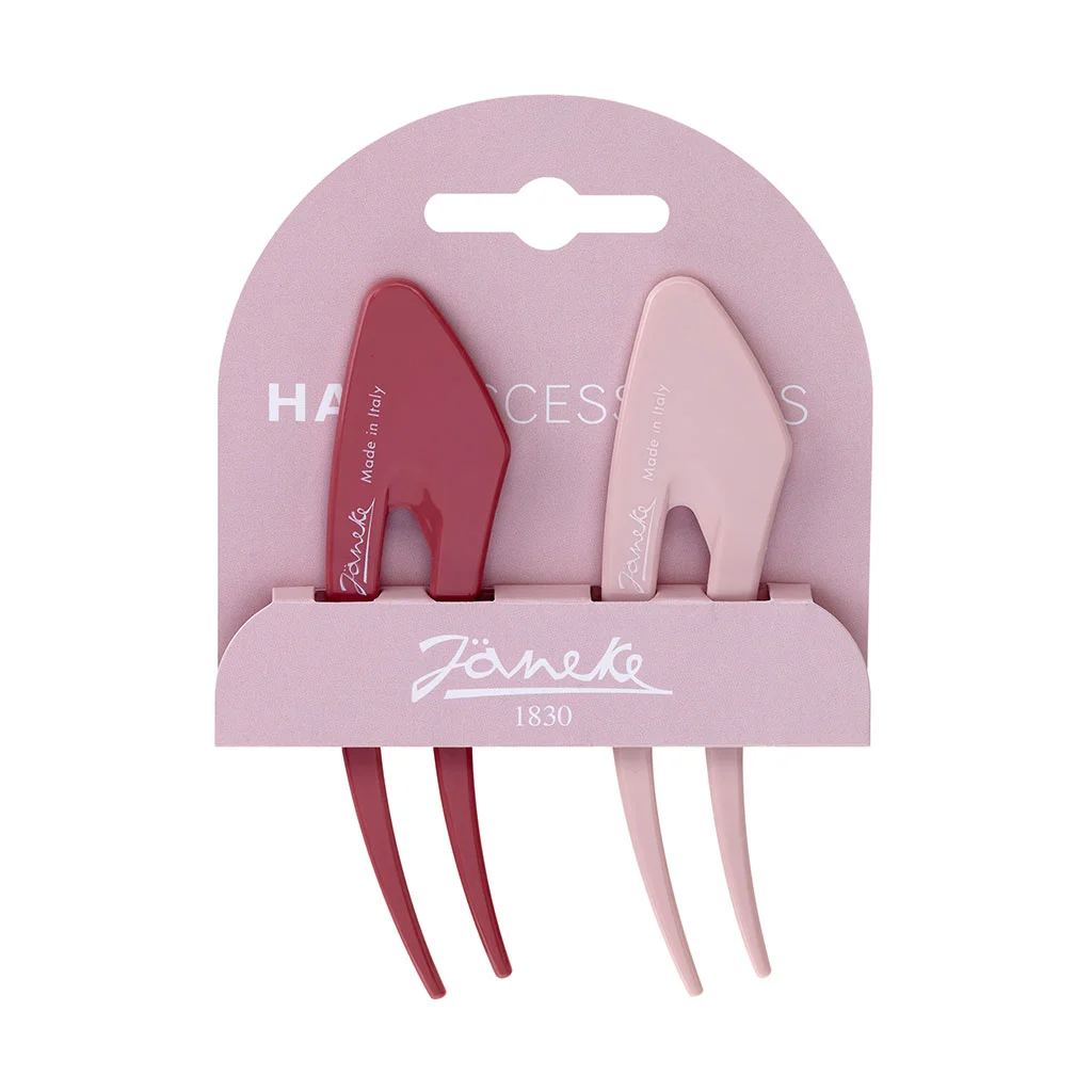 Janeke Hair Clip заколки для волосся рожеві 2 шт