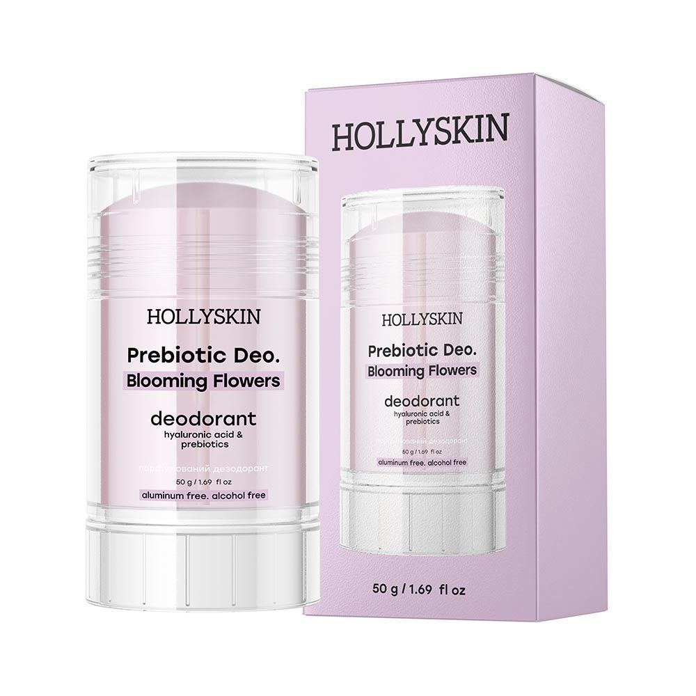 Hollyskin Парфумований дезодорант Prebiotic Deo Blooming Flowers з гіалуроновою кислотою і пребіотиками 50g
