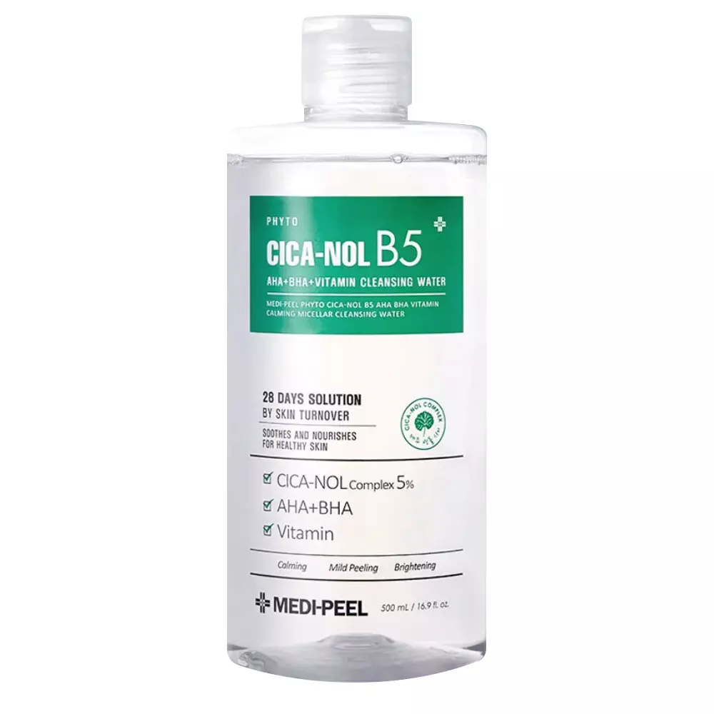 Medi Peel Phyto Cica-Nol B5 AHA+BHA+Vitamin calming micellar Cleansing water заспокійлива міцелярна вода, 500 мл