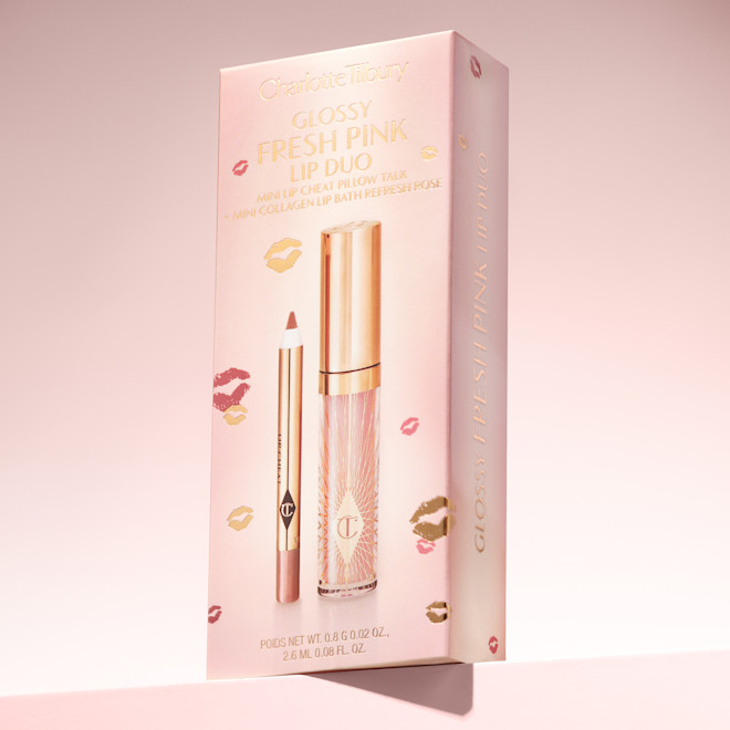 Набір для губ Charlotte Tilbury Glossy Fresh Pink Lip Duo (олівець - Pillow Talk, блиск - Refresh Rose)