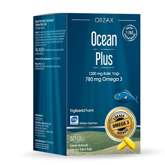 Дієтична добавка OMEGA 3 Orzax Ocean Plus Fush Oil, 50 капсул