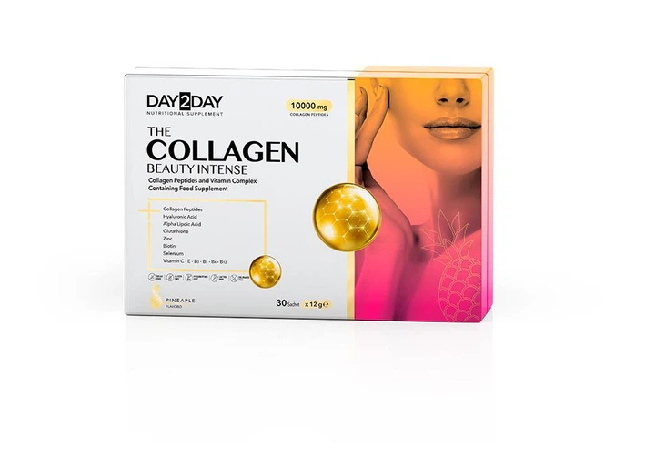 Антивіковий комплекс колагену, вітамінів та мінералів Day2Day The Collagen Beauty Intense Bovine, 30 пакетиків