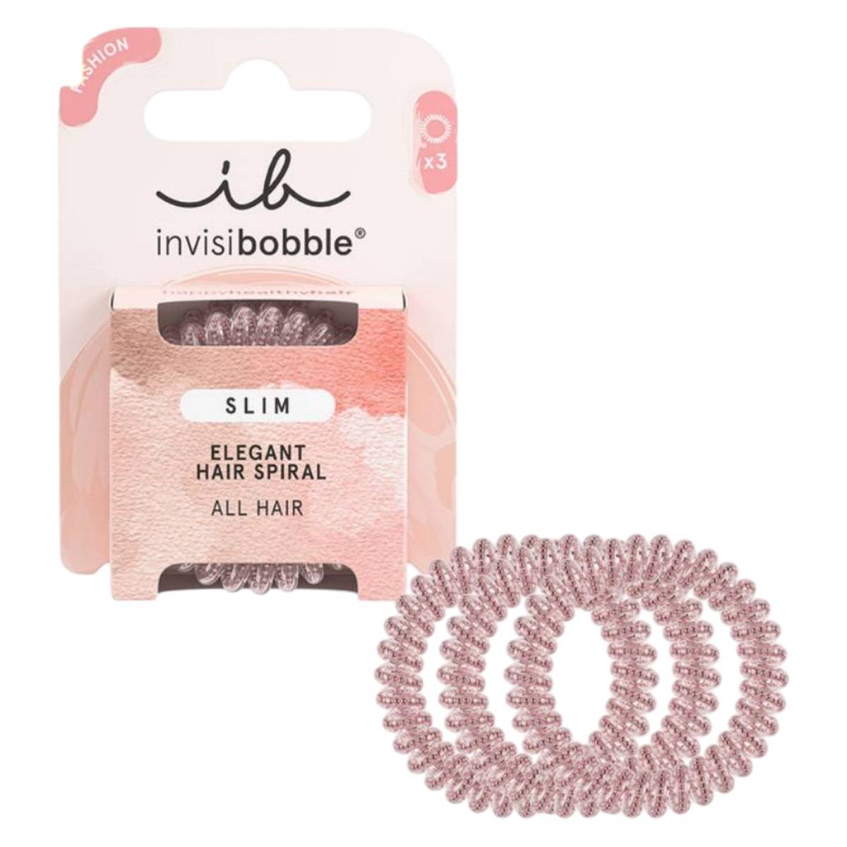 Резинка-браслет для волосся Invisibobble SLIM Pink Monocle, 3 шт