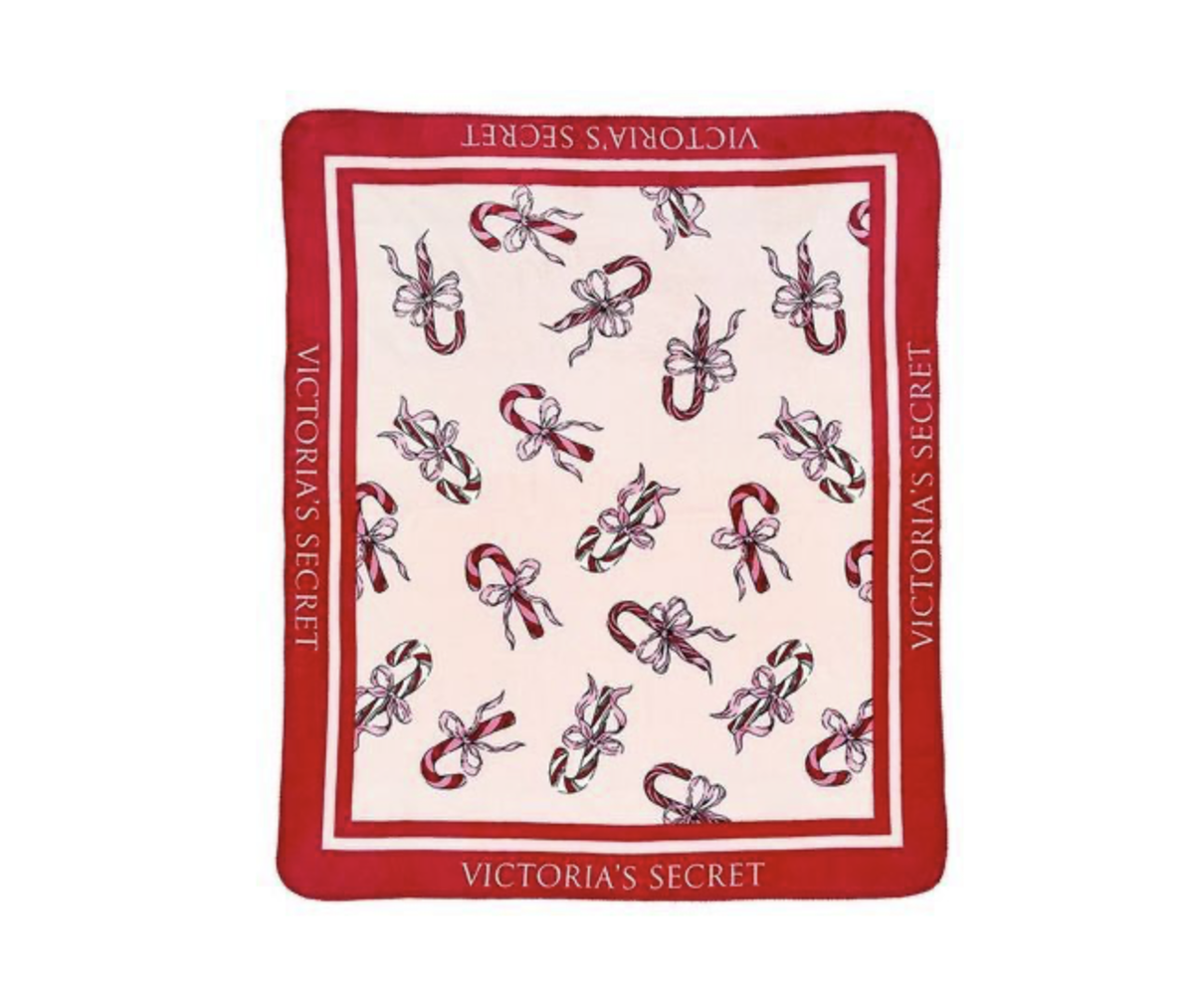 Плед Victoria's Secret Cozy Plush Sherpa Blanket Candy Canes