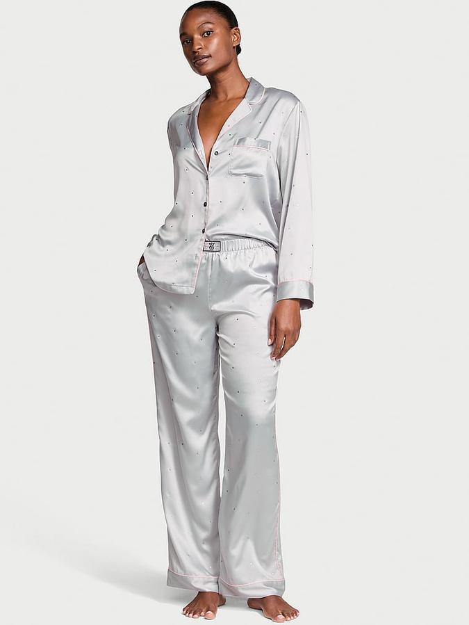 Атласна піжама із штанами Glazed Satin Dew Drop PJ Set Victoria's Secret розмір M regular