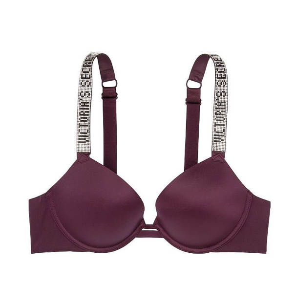 Бюст бордо Victoria’s Secret Very Sexy Diamond Chain Front Close Push-Up Bra Бордо 36B