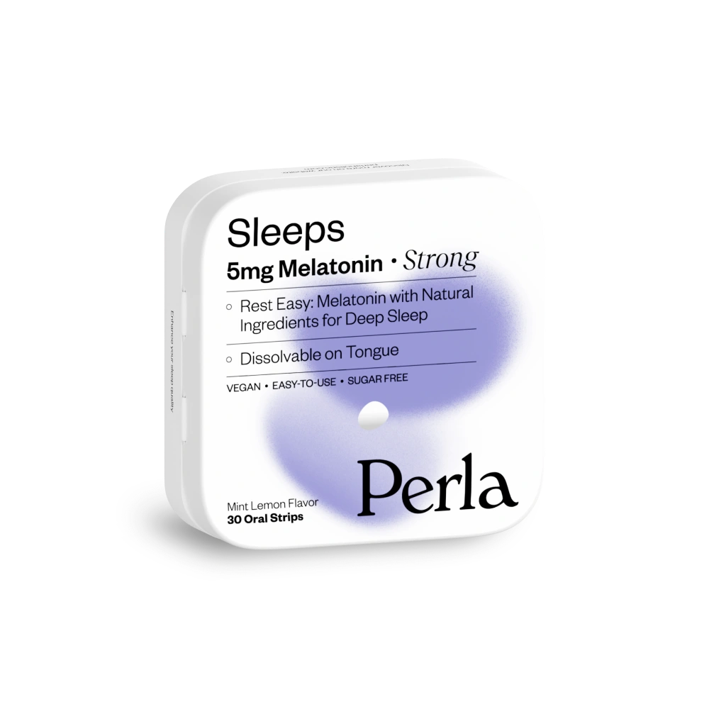Добавка дієтична Perla Helsa М'ятні смужки Melatonin Strong Sleeps 5mg 30 стріпсів