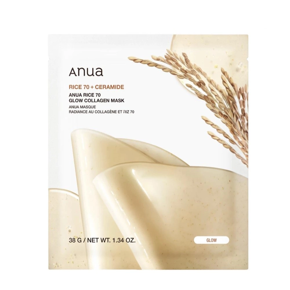 Anua Гідрогелева колагенова маска для сяйва шкіри обличчя Rice 70 Glow Collagen Mask , 38g