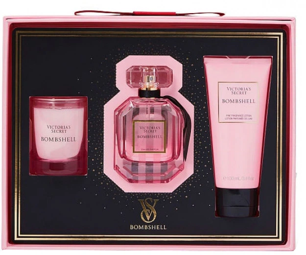 Подарунковий набір Bombshell Gift Set Victoria’s Secret Bombshell свічка 56г, парфум 50мл, лосьйон 100мл