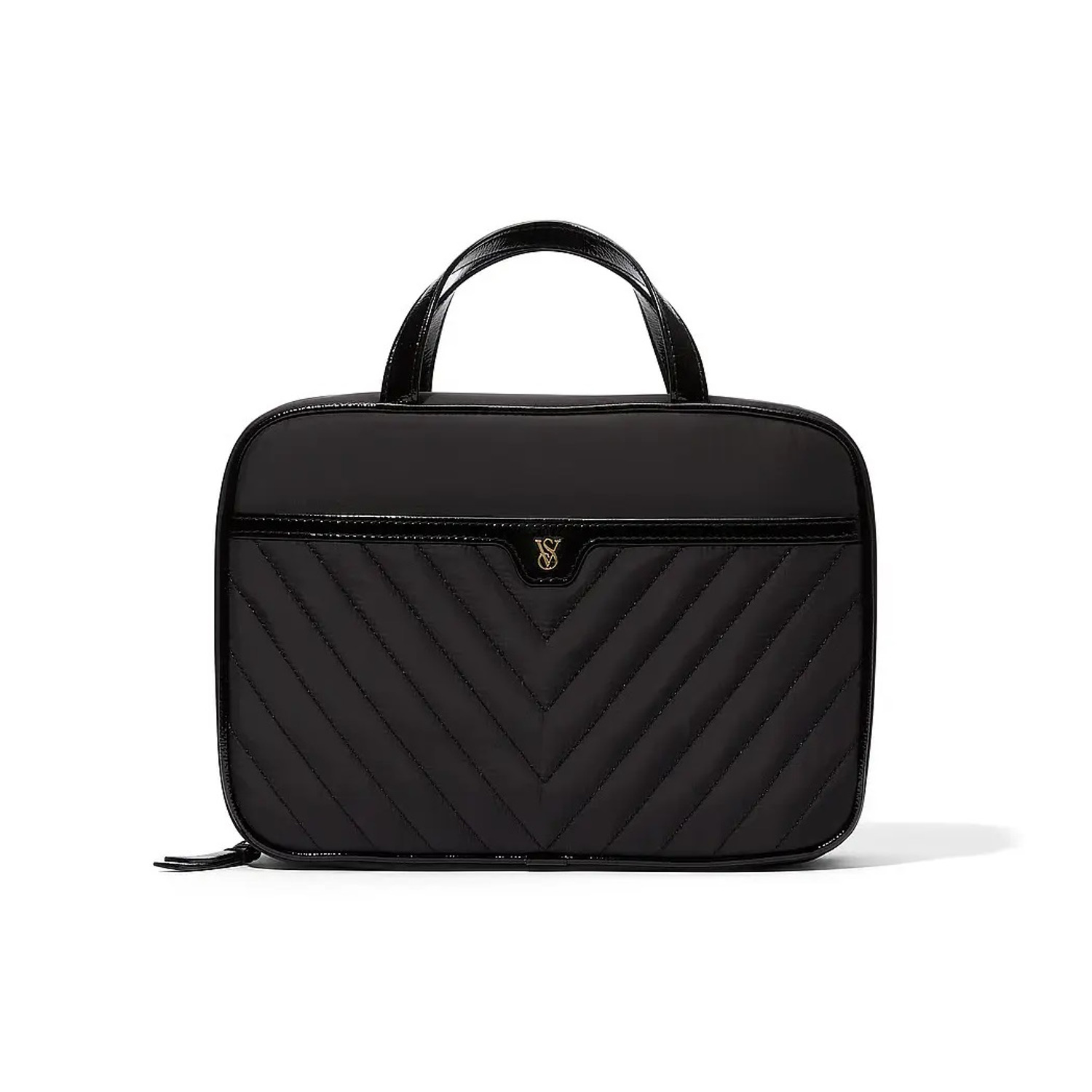 Косметичка чорна стьобана більша Victoria's Secret Travel Toiletry Bag Black