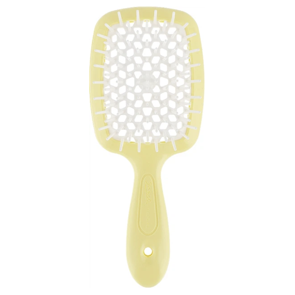 Щітка Janeke Superbrush Small жовта з білим пастель
