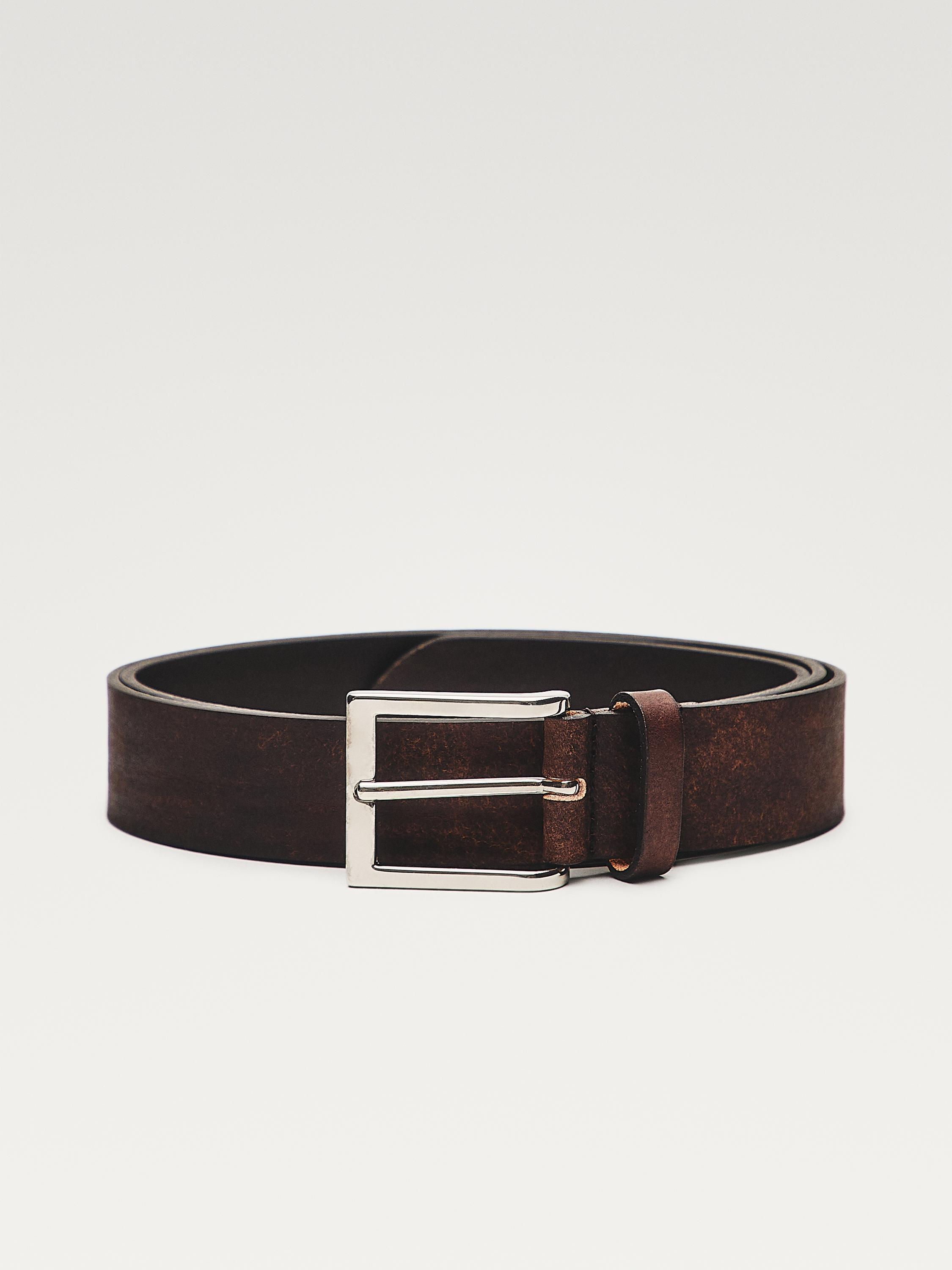 Чоловічий пасок ремінь Massimo Dutti коричневий 95см 1039/506/700