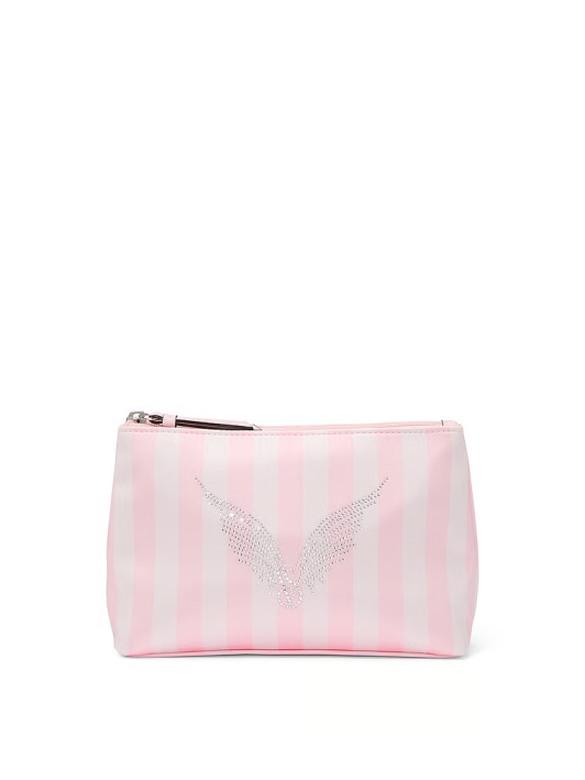 Косметичка рожева в полоску з крилами Satin Pouch Heritage Stripe